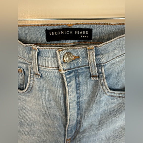 Veronica Beard Women’s 11” Carly Kick Flare Jeans with Tuxedo Stripes in Aire - Picture 4 of 8